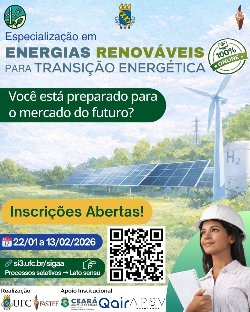 Curso de Especialização em Energias Renováveis para a Transição Energética (UFC)