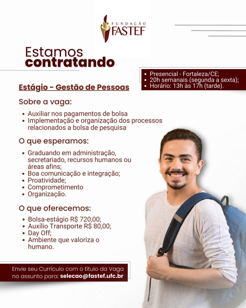 Oportunidade na FASTEF | Estágio em Gestão de Pessoas