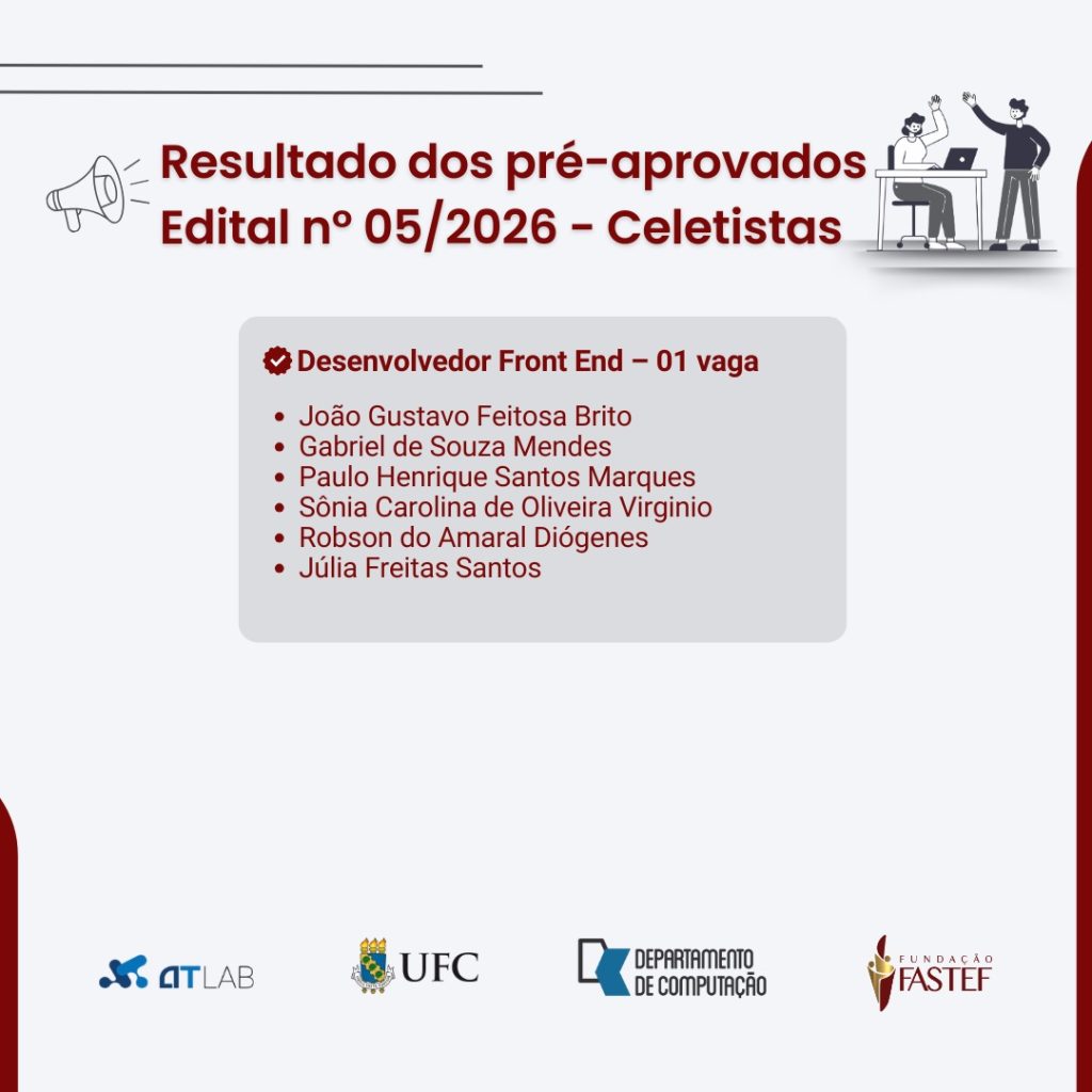 Resutado dos Candidatos Pré-Aprovados - Edital 05/2026 - Celetistas