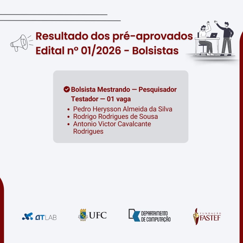 Resutado dos Candidatos Pré-Aprovados – Edital 01/2026 – Bolsistas